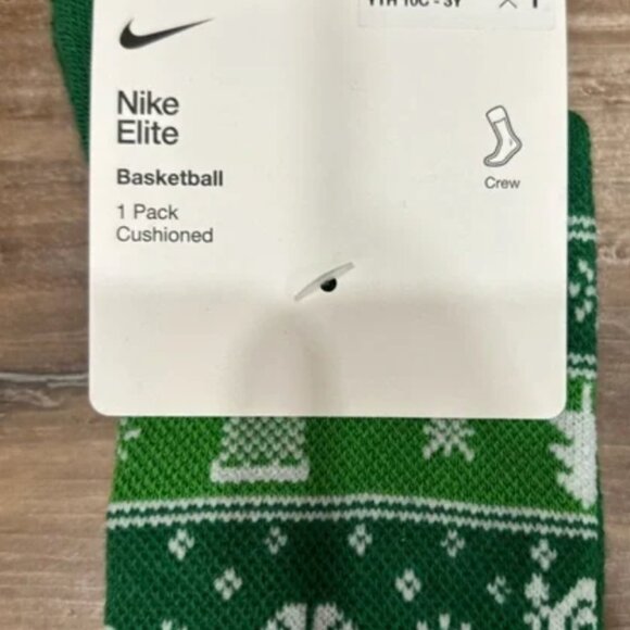 Nike Youth Holiday Elite Crew Socks- 2 PACK RED & GREEN - Picture 5 of 5